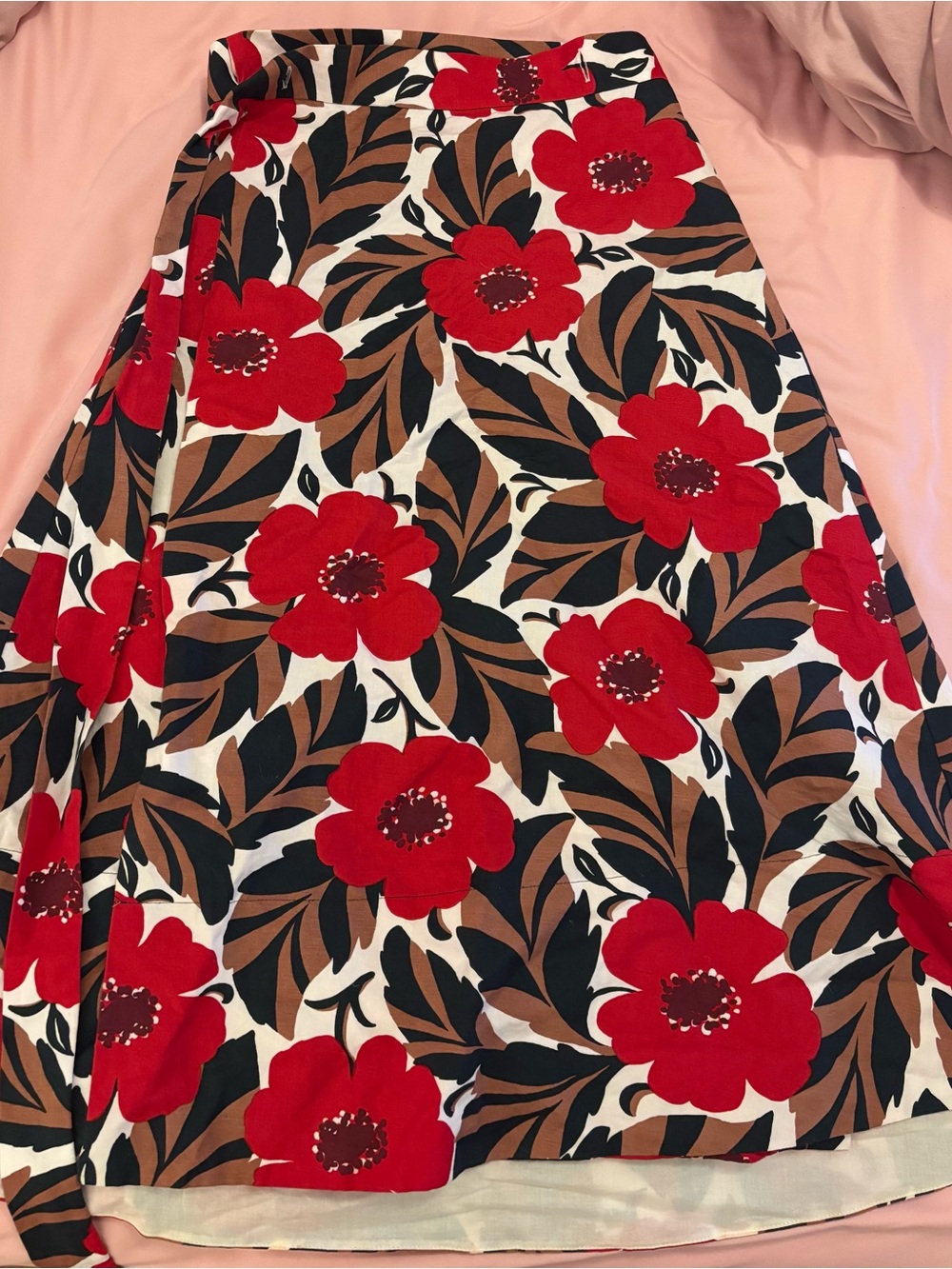 Bold Red Floral Skirt